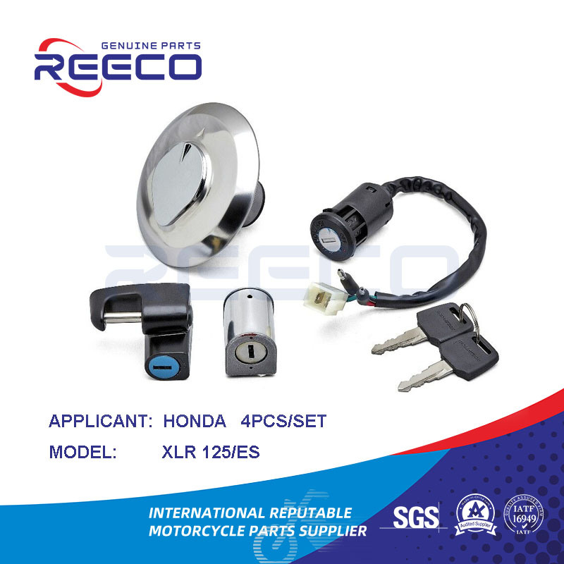 Reeco OE Quality Motorcycle Switch Kit (Igniton Switch, Fuel Tank Cap, Handle Lock...) for Honda XLR 125 Es 4PCS Set