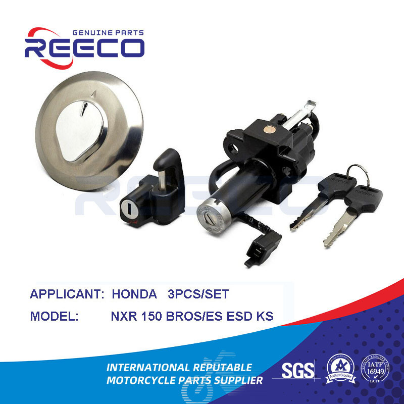 Reeco OE Quality Motorcycle Switch Kit (Igniton Switch, Fuel Tank Cap, Handle Lock...) for Honda Nxr 150 Bros Es ESD Ks 3PCS Set