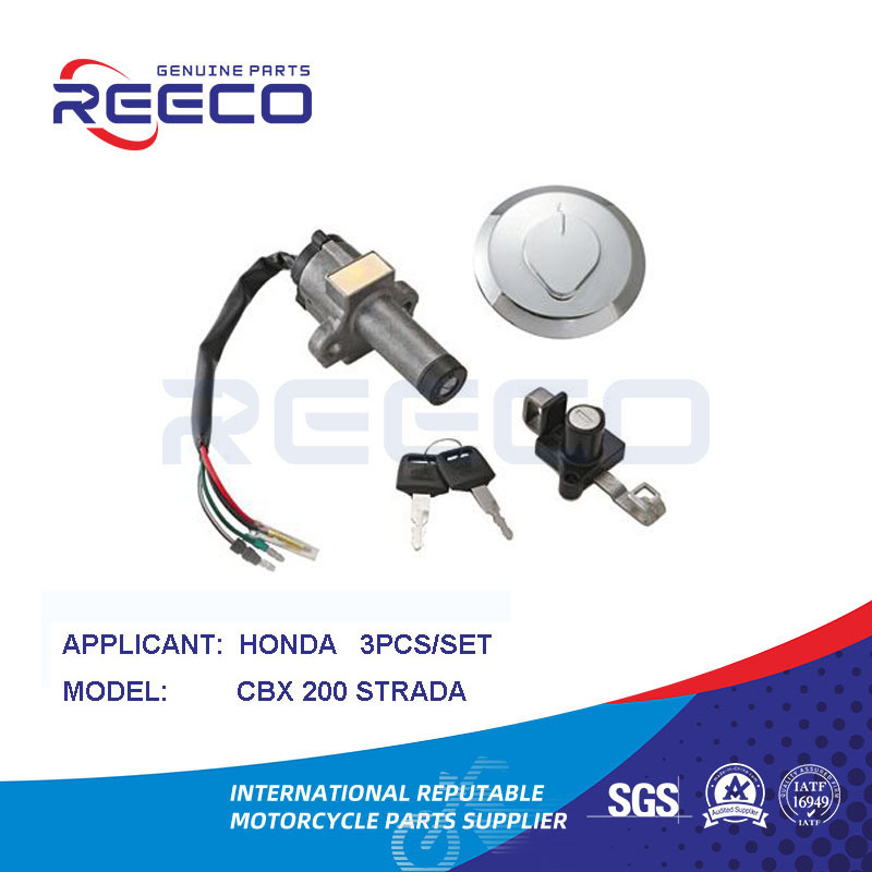Reeco OE Quality Motorcycle Switch Kit (Igniton Switch, Fuel Tank Cap, Handle Lock...) for Honda Cbx 200 Strada 3PCS Set