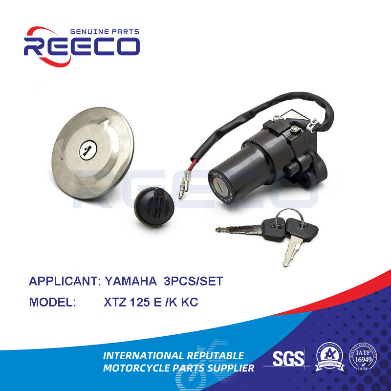 Reeco OE Quality Motorcycle Switch Kit (Igniton Switch, Fuel Tank Cap, Handle Lock...) for YAMAHA Xtz 125 E K Kc 3PCS Set