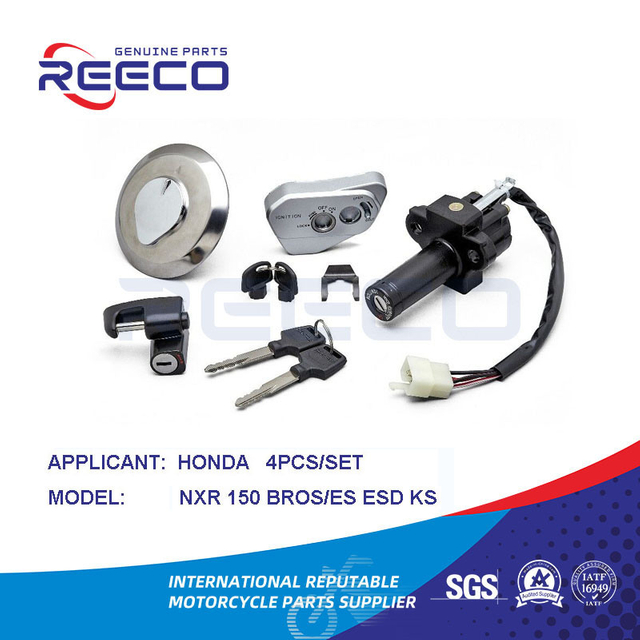 Reeco OE Quality Motorcycle Switch Kit (Igniton Switch, Fuel Tank Cap, Handle Lock...) for Honda Nxr 150 Bros Es ESD Ks 4PCS Set