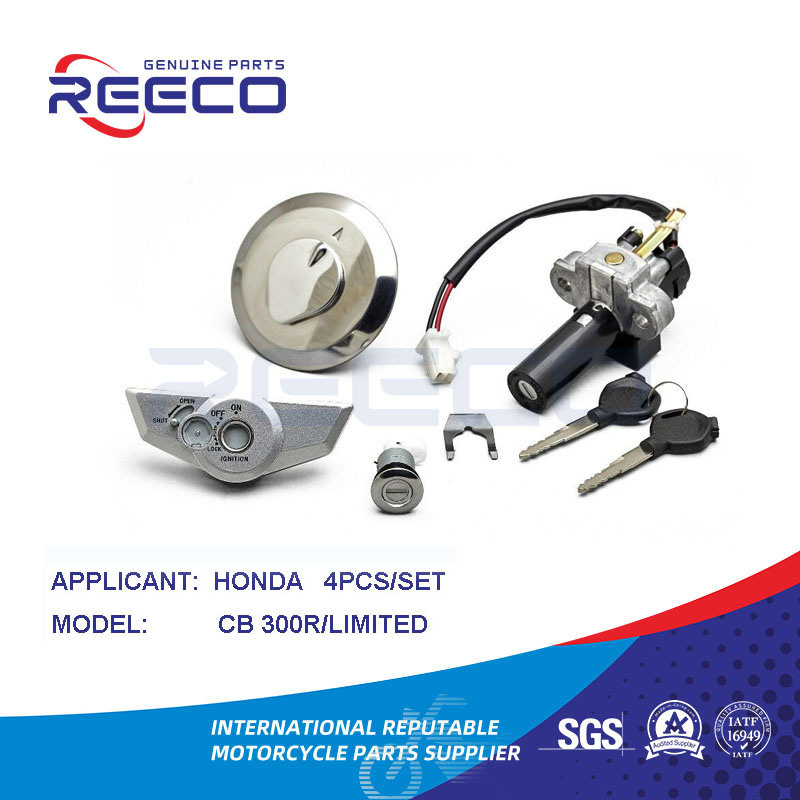 Reeco OE Quality Motorcycle Switch Kit (Igniton Switch, Fuel Tank Cap, Handle Lock...) for Honda CB 300r Limited 4PCS Set