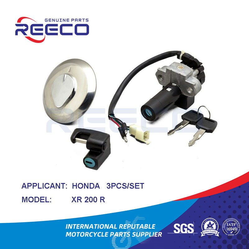 Reeco OE Quality Motorcycle Switch Kit (Igniton Switch, Fuel Tank Cap, Handle Lock...) for Honda Xr 200 R 3PCS Set