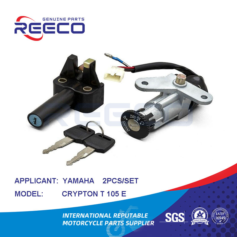 Reeco OE Quality Motorcycle Switch Kit (Igniton Switch, Fuel Tank Cap, Handle Lock...) for YAMAHA Crypton T 105 E 2PCS Set